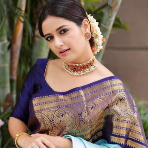 SkyBlue Designer Saree